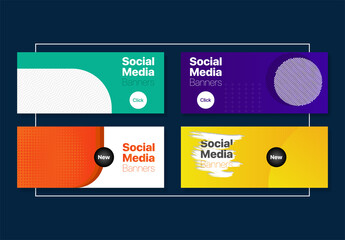 Social media post layout banner set