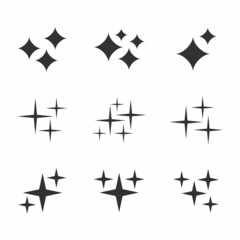 Sparkle, explosion, star vector icon set