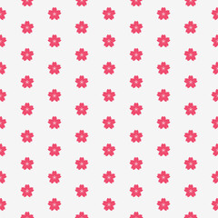 cute pink and white floral cherry or sakura flower blossom seamless pattern for background, banner, label, wallpaper, card, textile, template etc. vector design.