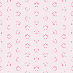 cute pink  floral cherry or sakura flower blossom seamless pattern for background, banner, label, wallpaper, card, textile, template etc. vector design.