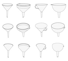 Vector kitchen funnel for filling