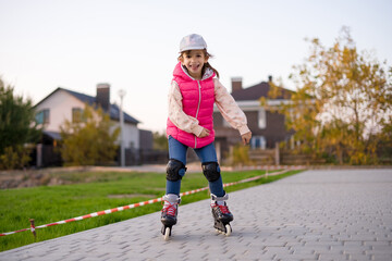 little girl on roller skates