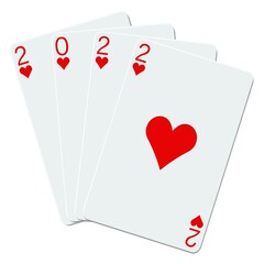 2022 playing cards on a white background	