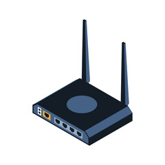 Fototapeta premium Router Isometric Icon
