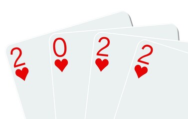2022 playing cards on a white background	