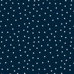 Winter snow background. Christmas snowflakes dot patterns on dark. Crystal Christmas elements in the form of a background for a postcard. Vector illustration