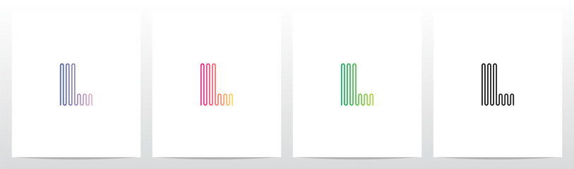 Sound Wave Lines Letter Logo Design L
