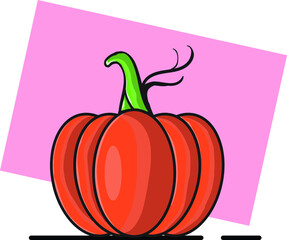pumpkin icon vector. suitable for food, vegetable or coloring boos for kids.