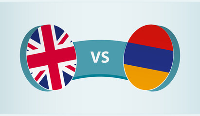 United Kingdom versus Armenia, team sports competition concept.