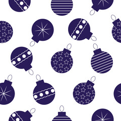 A cute cartoon Christmas balls seamless pattern