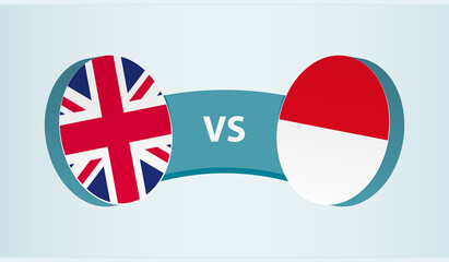 United Kingdom versus Monaco, team sports competition concept.