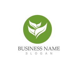 Logos of green Tree leaf ecology