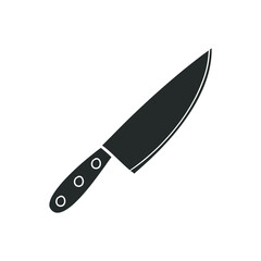 Knife Cartoon Icon Silhouette Illustration. Kitchen Blade Vector Graphic Pictogram Symbol Clip Art. Doodle Sketch Black Sign.