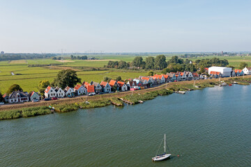 Fototapeta premium Aerial from the historical village Durgerdam in the Netherlands