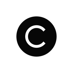 Copyright icon vector. Copyright sign