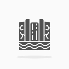 Waterfall icon. Glyph or Solid style. Enjoy this icon for your project.