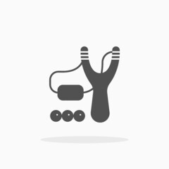 Slingshot icon. Glyph or Solid style. Enjoy this icon for your project.