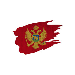 World countries A-Z. Sublimation background. Abstract shape in colors of national flag. Montenegro