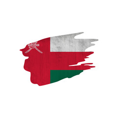 World countries A-Z. Sublimation background. Abstract shape in colors of national flag. Oman,