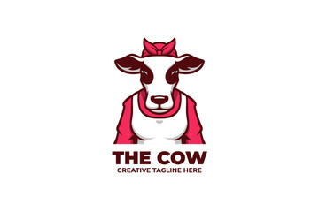 Cow Cattle Dairy Farming Mascot Logo