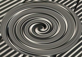 Spiral of gray colors on a black background
