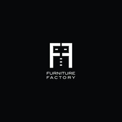 Obraz premium Elegant concept logo design for Furniture fabric Two letters F in the shape of a small closet
