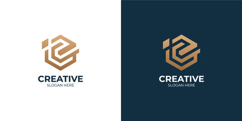 minimalist letter C logo set