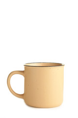 Beige cup isolated on a white background