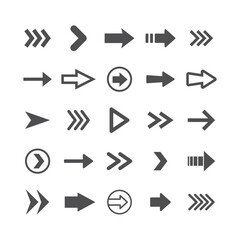 Arrow icons set. Collection of vector arrows. Simple vectors.