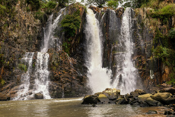 Fototapeta na wymiar Long exposure of Waterfall Bay waterfall in Hong Kong