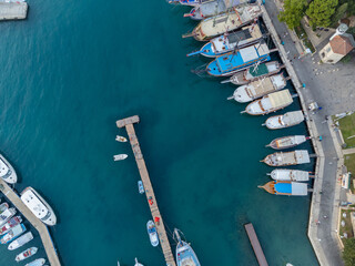 Fototapeta na wymiar Aerial view on Antalya marina and old town
