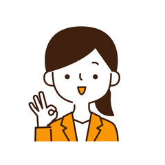 OKのサインをするビジネスウーマンのイラスト