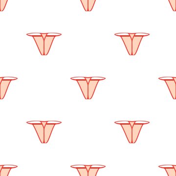Red sexy thong panties pattern seamless background texture repeat wallpaper geometric vector