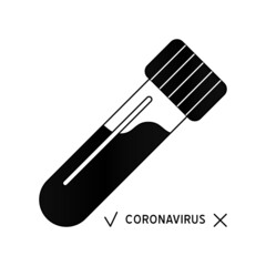 Medical laboratory analysis outline logo. Covid-19 PCR virus test vector line icon.