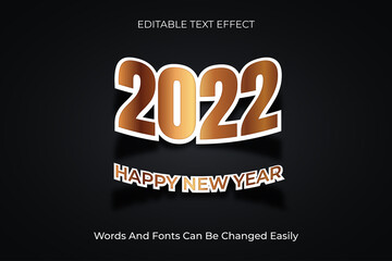 Happy New Year 2022 Text effect Paper Style
