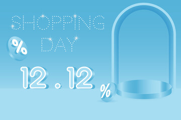 Shopping Day Dots Text effect 12.12 Vector
