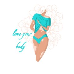 beautiful body of a girl with vitiligo disease, love your body.