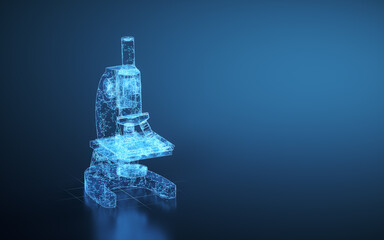 A microscope in the laboratory, 3d rendering.