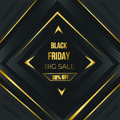 Naklejka premium Black Friday sale background, abstract background for black Friday vector template, black Friday sale social media post design