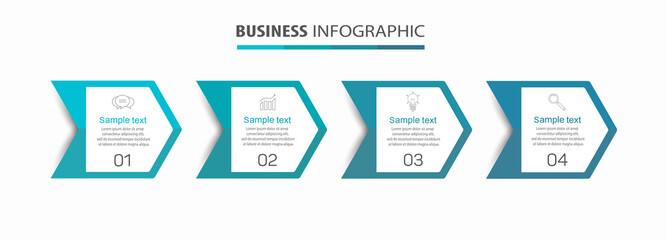 Naklejka premium Infographic design business template with 4 options, steps. Can be used for workflow layout, diagram, annual report, web design. Vector eps 10 