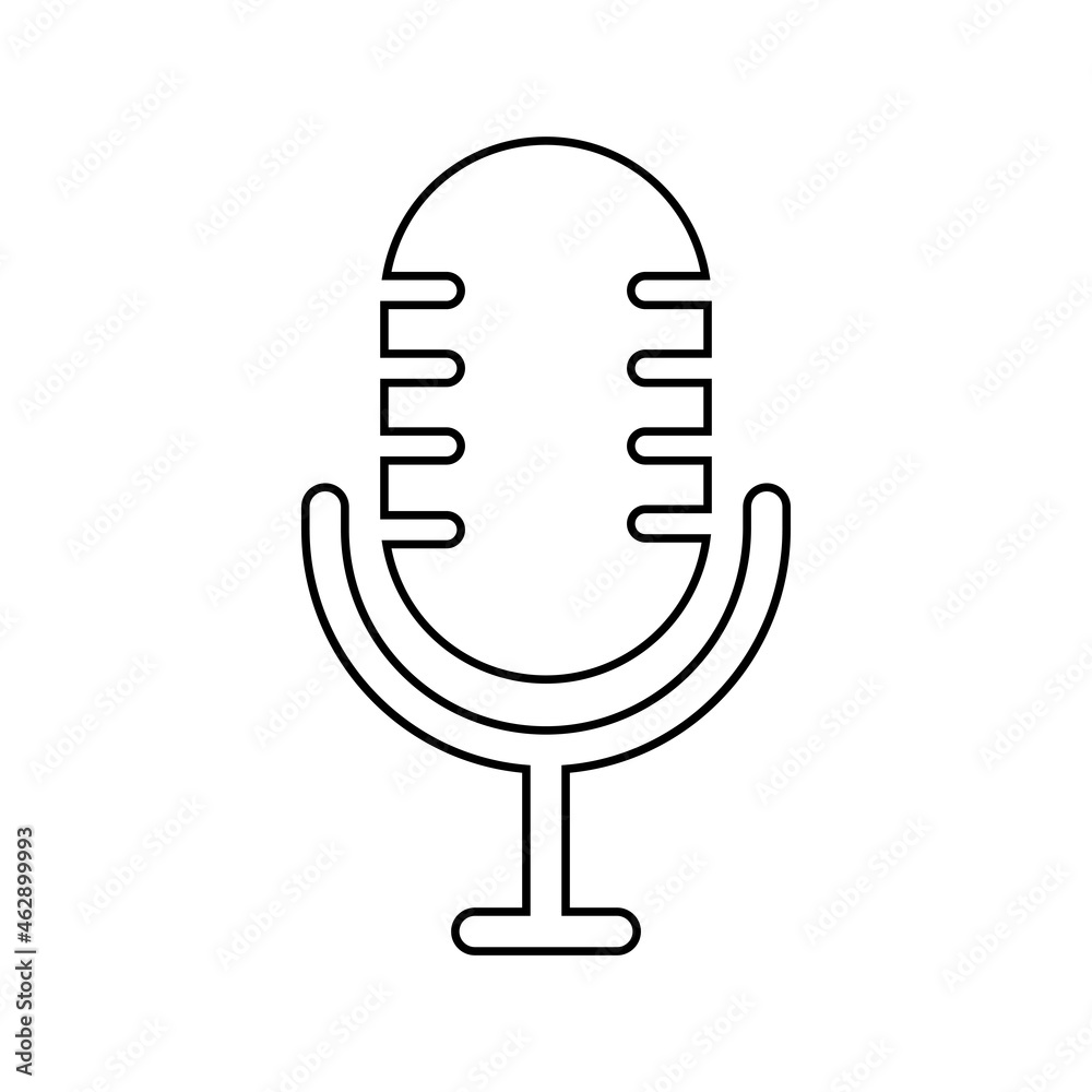 Poster microphone line icon