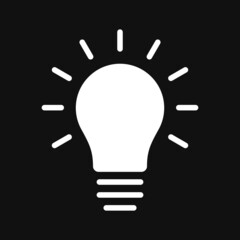 Light Bulb icon vector on grey background