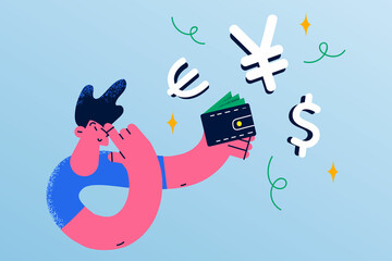Various world currency and money concept. 
