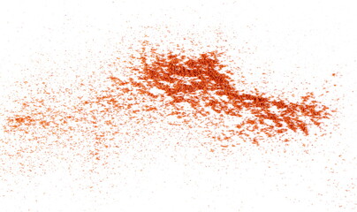 Fototapeta na wymiar Pile of red paprika powder isolated on white background, top view
