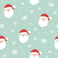 Christmas pattern with Santa Claus. Wallpaper concept. Vector