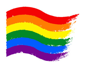 Pride Month celebrated in the month of June. Lesbian, Gay, Bisexual, Transgender and Queer (LGBTQ). Vector rainbow LGBT curve flag Design for sticker, card, poster, banner, tattoo, t-shirt, or logo.
