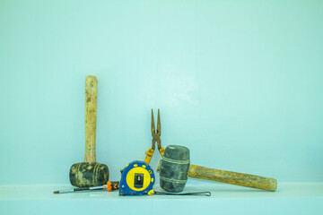 tools on a wooden table