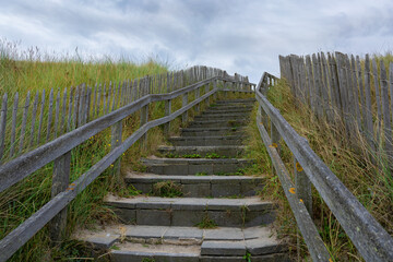 Stairs over a dyke used as a beach access