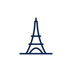 Eiffel tower icon logo template isolated on white background.