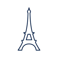 Eiffel tower icon logo template isolated on white background.